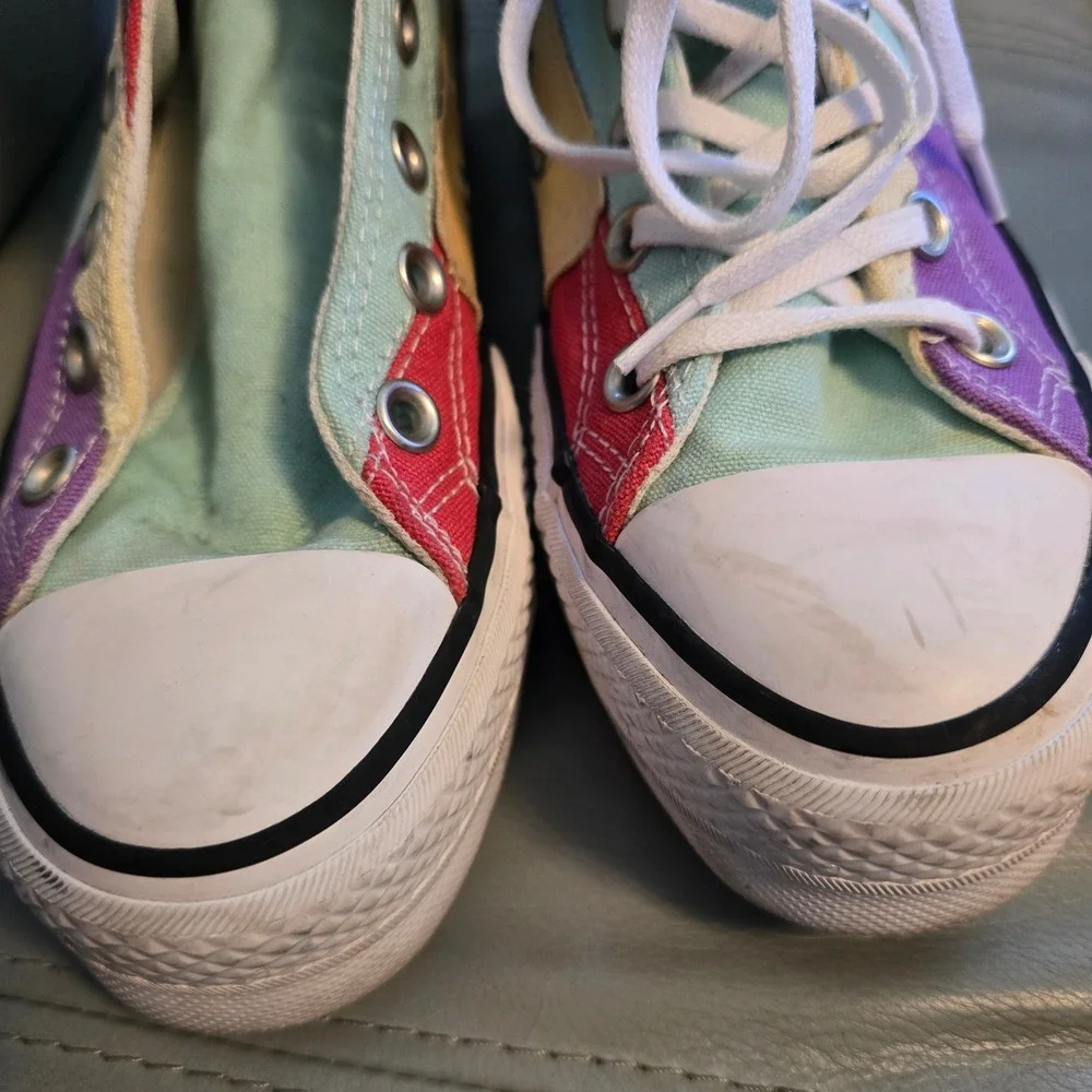 Converse Chuck Taylor All Star Lift Hi‎ Colorblock Patchwork Sneakers A02025C 6